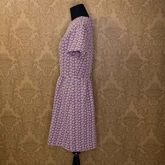 Vintage 60s 70s Flower Power Fall Floral Polyester Mad Men Mod Dress - Picture 5 of 9